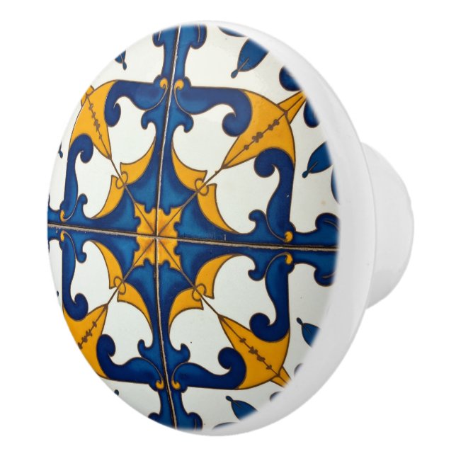 Bouton De Porte En Céramique Celestial Flourish Azulejo (Droite)