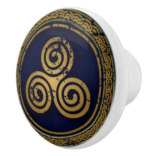 BOUTON DE PORTE EN CÉRAMIQUE CELLULE MYSTIQUE CELTIQUE