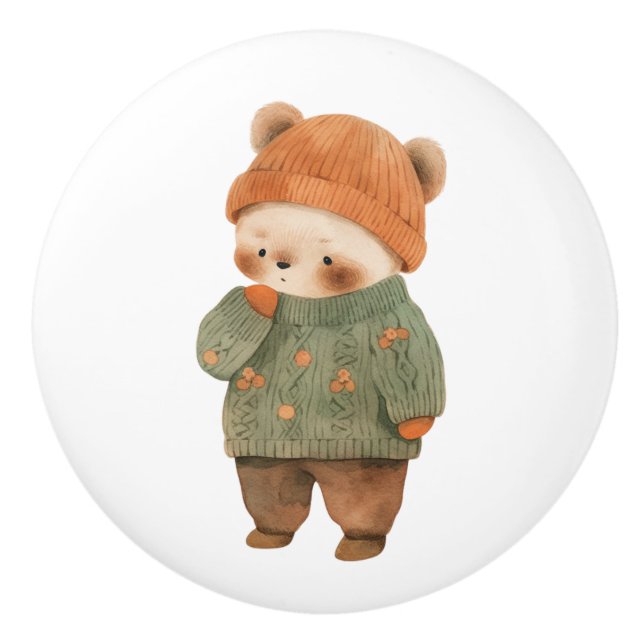 Bouton De Porte En Céramique Ceramic Drawer Pull - Edgar (Devant)