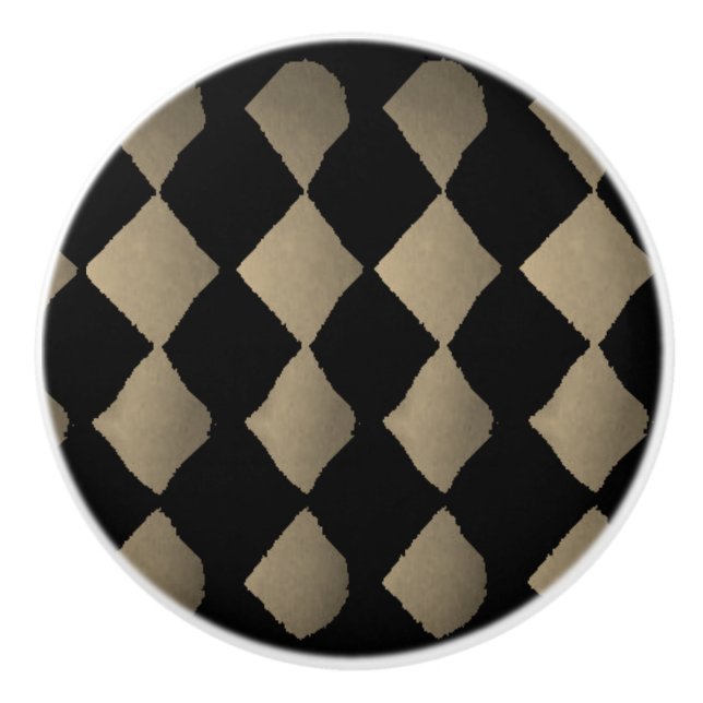 Bouton De Porte En Céramique Ceramic Knob "Arlequin-Sepia" (Devant)