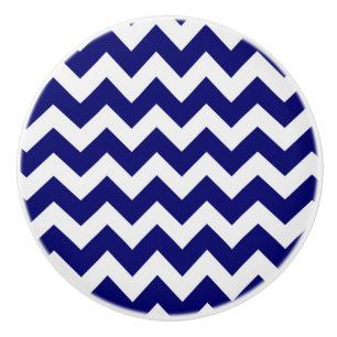 Bouton De Porte En Céramique Ceramic Knob/Blue Chevron