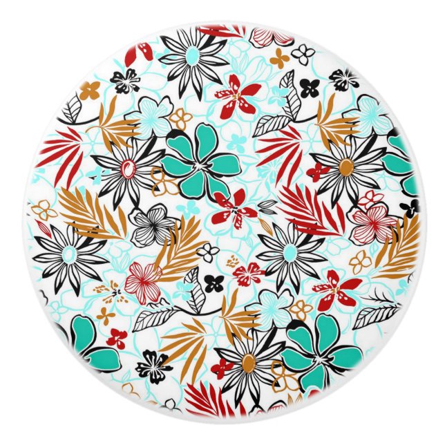 Bouton De Porte En Céramique Ceramic Knob/Floral (Devant)