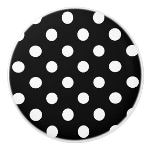 Bouton De Porte En Céramique Ceramic Knobs - Blanc Pois noir Arrière - plan