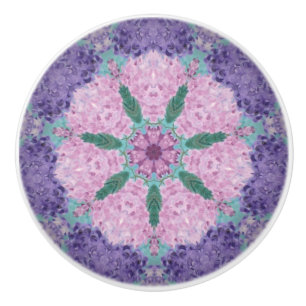 Bouton De Porte En Céramique Céramique d'Hydrangea