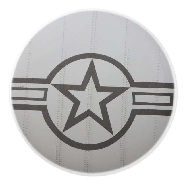 Bouton De Porte En Céramique Céramique étoile militaire (Devant)