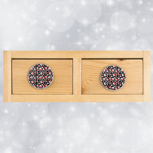 Bouton De Porte En Céramique Cercles blancs rouges Cool géométriques Abstraits