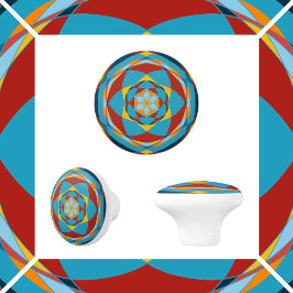 Bouton De Porte En Céramique Cercles de couleur