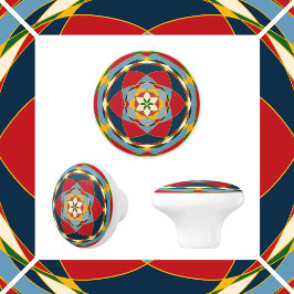 Bouton De Porte En Céramique Cercles de couleur