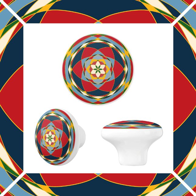 Bouton De Porte En Céramique Cercles de couleur (Créateur téléchargé)