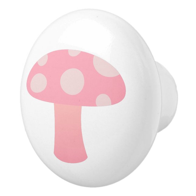 Bouton De Porte En Céramique Champignons roses (Droite)