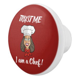 Bouton De Porte En Céramique Chef femme