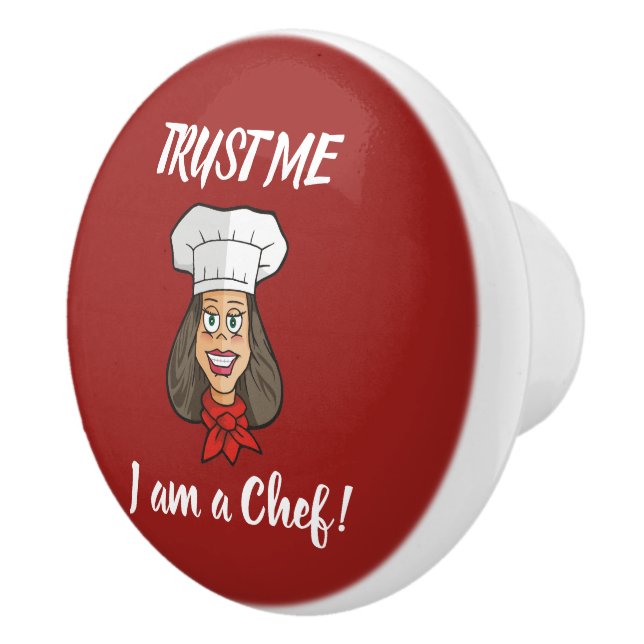 Bouton De Porte En Céramique Chef femme (Droite)