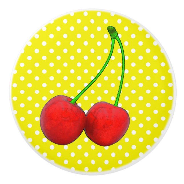 Bouton De Porte En Céramique Cherry R - Knob (Devant)