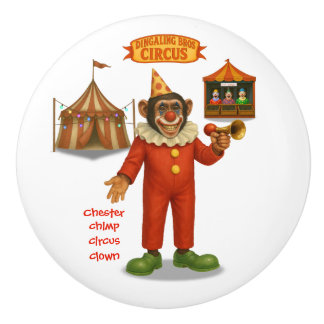 Bouton De Porte En Céramique Chester chimp clown