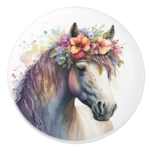 Bouton De Porte En Céramique Cheval magnifique