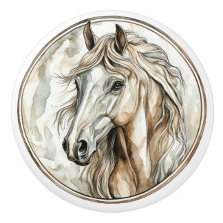 Bouton De Porte En Céramique Cheval Wild Tame et collection intemporelle