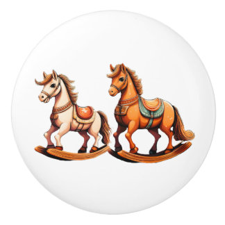 Bouton De Porte En Céramique Chevaux rocheux