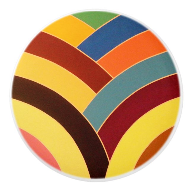 Bouton De Porte En Céramique chevrons modernes et sophistiqués (Devant)