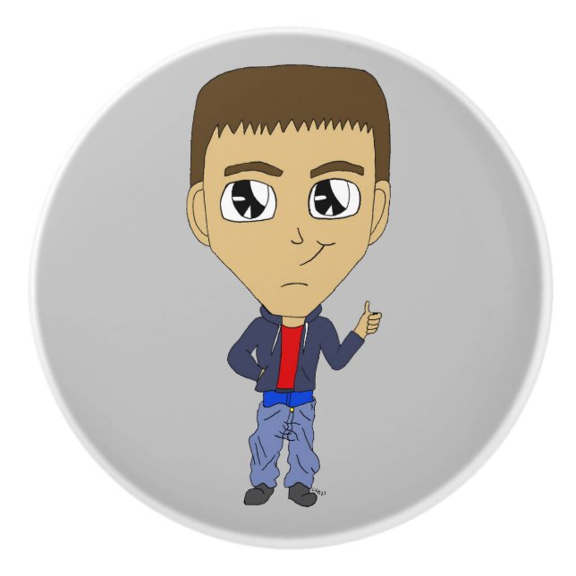 Bouton De Porte En Céramique chibi (Devant)