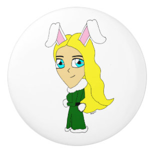 Bouton De Porte En Céramique chibi bunnygirl