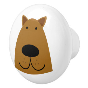 Bouton De Porte En Céramique Chien