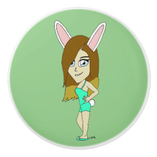 Bouton De Porte En Céramique Chini Bunny