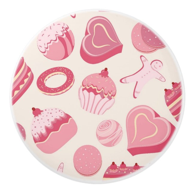 Bouton De Porte En Céramique Chocolat et pâtisseries motif 2 (Devant)