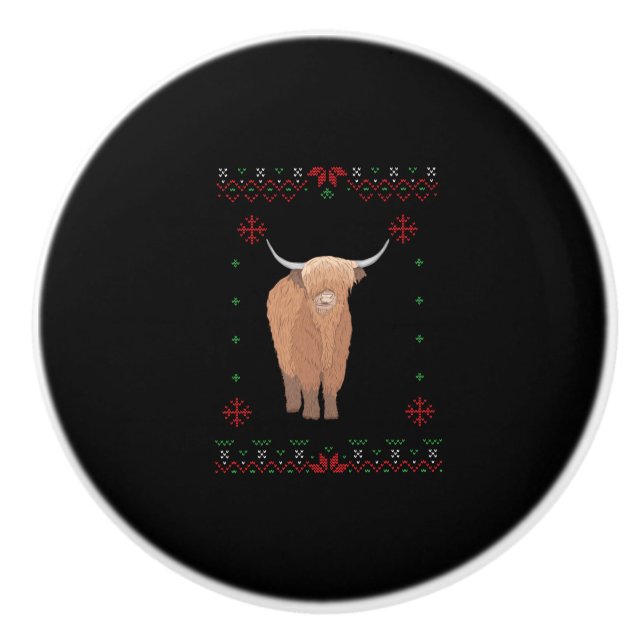 Bouton De Porte En Céramique Christmas (Devant)