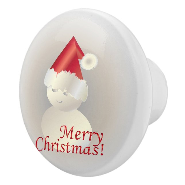 Bouton De Porte En Céramique Christmas Snowman (Droite)