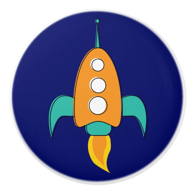 Bouton De Porte En Céramique Cinquante-neuf - vaisseau spatial (Devant)