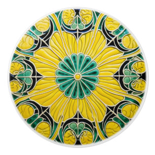 Bouton De Porte En Céramique Citron jaune Méditerranée été