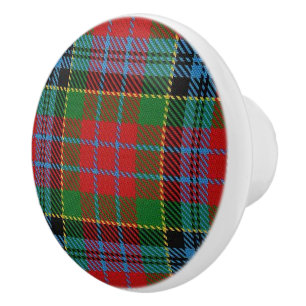 Bouton De Porte En Céramique Clan écossais Grandeur Kidd Tartan Plaid