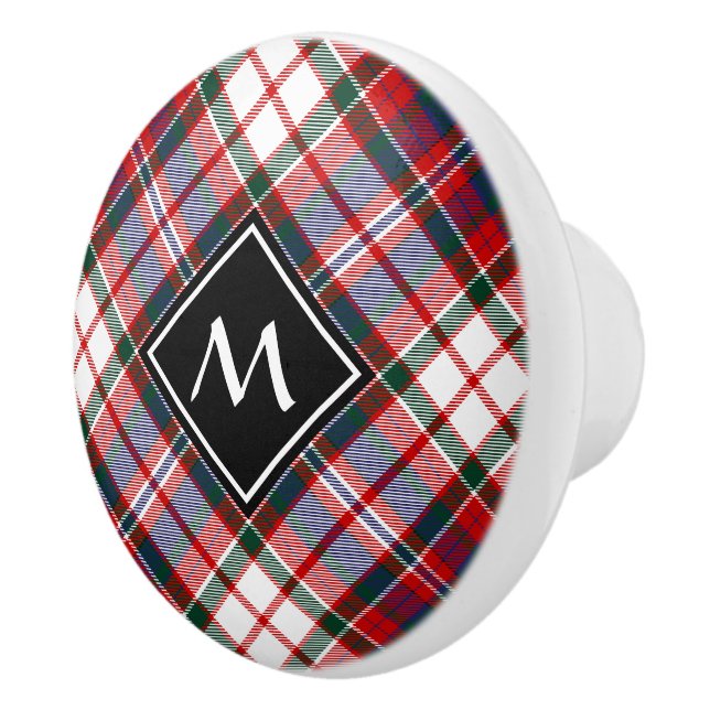 Bouton De Porte En Céramique Clan MacFarlane robe Tartan (Droite)