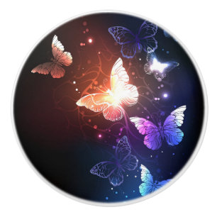 Bouton De Porte En Céramique Clowing Night Butterflies