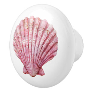 Bouton De Porte En Céramique Coastère de coquillage rose