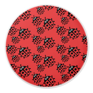 Bouton De Porte En Céramique coccinelle et coccinelle