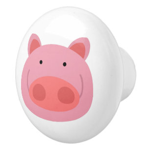 Bouton De Porte En Céramique Cochon