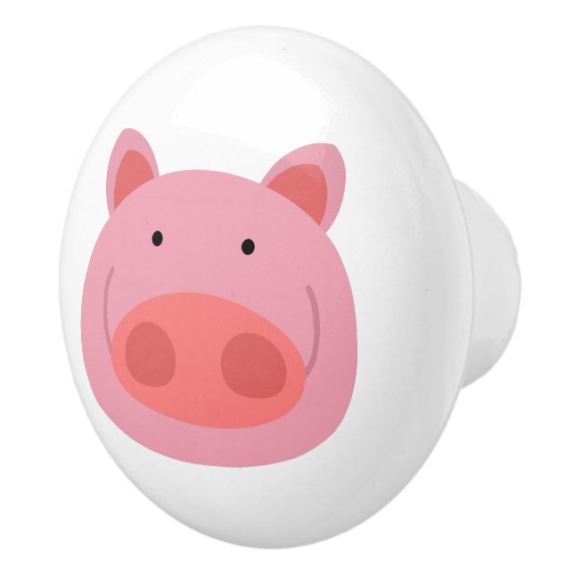 Bouton De Porte En Céramique Cochon (Droite)