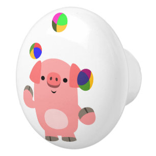 Bouton De Porte En Céramique Cochon de dessin mignon