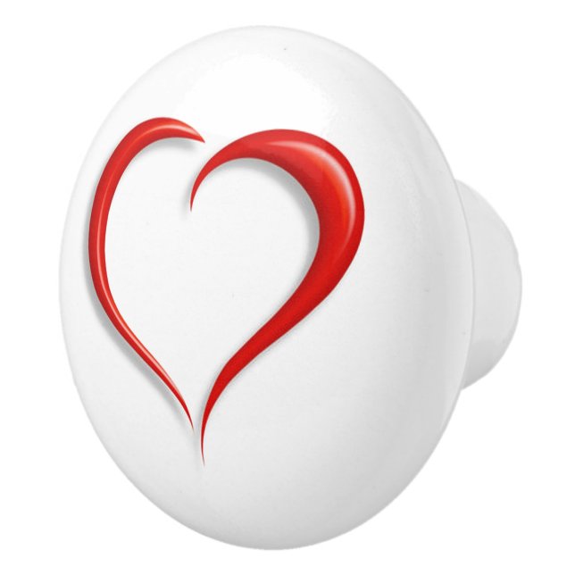 Bouton De Porte En Céramique Coeur (Droite)