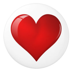 Bouton De Porte En Céramique Coeur brillant