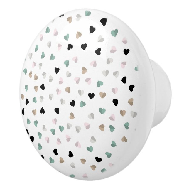 Bouton De Porte En Céramique Coeurs Ceramic Knob (Droite)