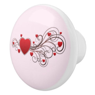 Bouton De Porte En Céramique Coeurs défilés kash003