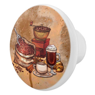 Bouton De Porte En Céramique coffee