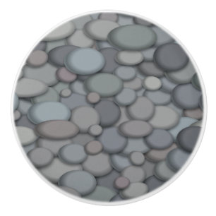 Bouton De Porte En Céramique Colorée River Rock Pebbles Art