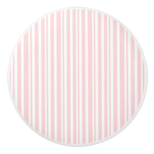 Bouton De Porte En Céramique Commode à rayures roses et blanches