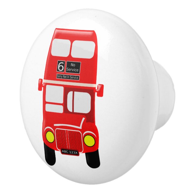 Bouton De Porte En Céramique Conception de bus rouge (Droite)