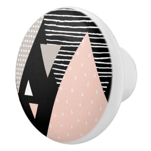 Bouton De Porte En Céramique Conception de crête de montagne de Scandi