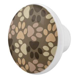 Bouton De Porte En Céramique Conception Empreinte de patte