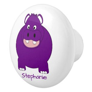 Bouton De Porte En Céramique Conception Hippopotame Personnalisée